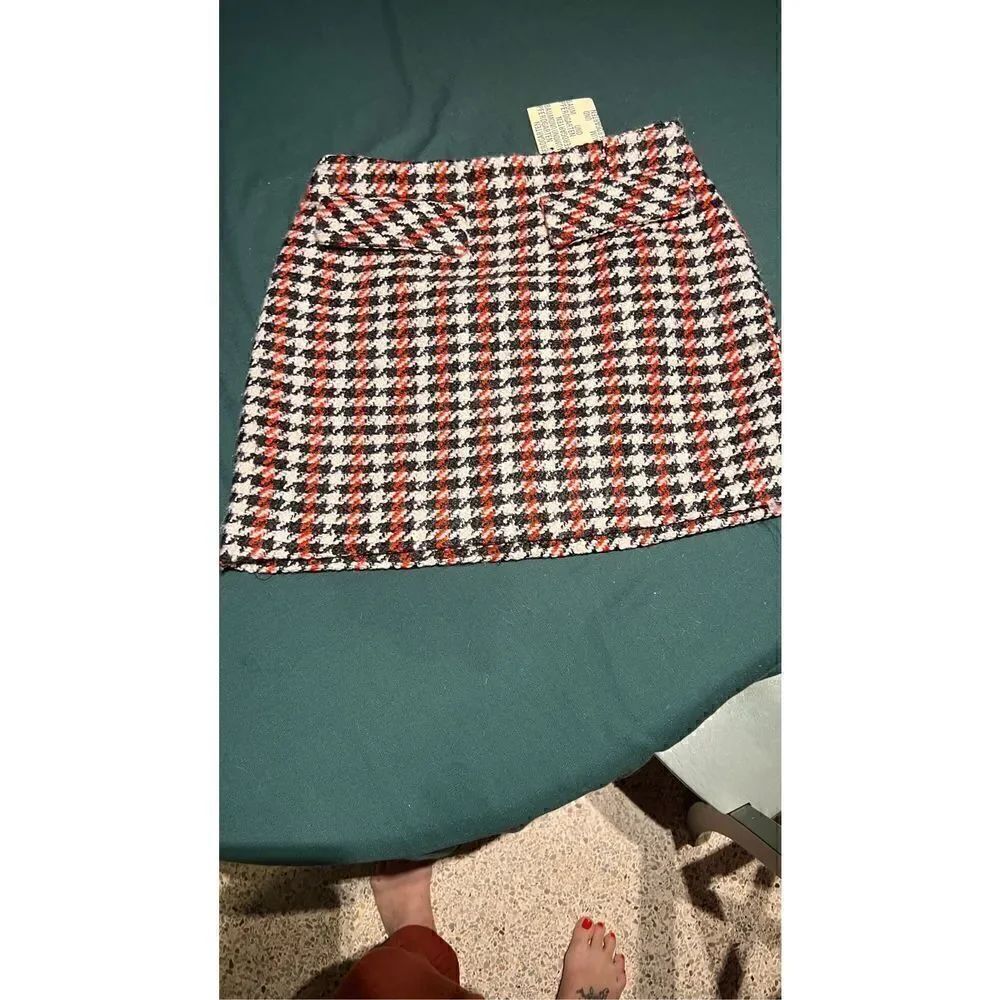 BAUM UND PFERDGARTEN SHANNA SKIRT RED CHECK TWEED SZ 8 NEW